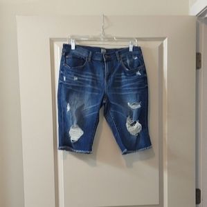 NY&CO Distressed Jean Shorts